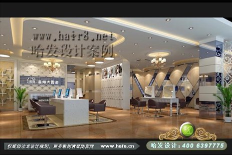 山东省临沂市现代时尚灰镜元素美发店设计案例