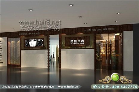 江苏省南京市本案门头对寻找美容院的人及过往路人而言，招牌是不可或缺的首要内容。美发店装修设计案例