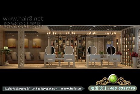湖南省株洲市本案运用经典元素所体现的那种休闲以及绝对放松的氛围与富有时代气息理发店美发店装修案例