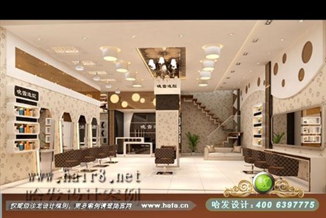 上海市轻快柔和风格美发店装修案例