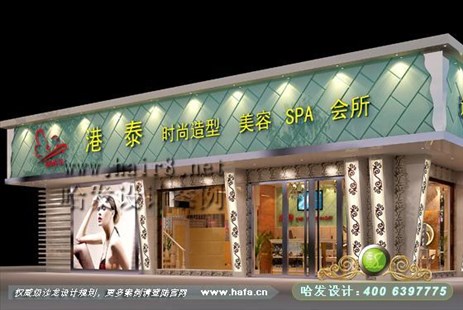 江苏省泰兴市现代青玻混搭风美发店装修案例