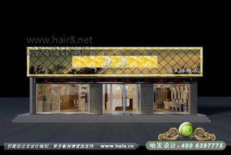 海南省海口市简欧时尚、韩式绚丽美发店装修案例发廊设计案例