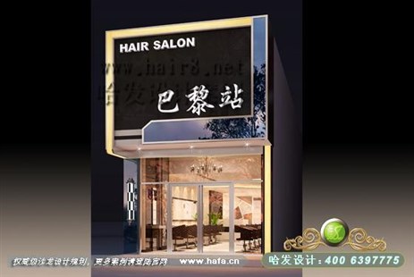 湖北省荆州市中性暖色美发店装修案例