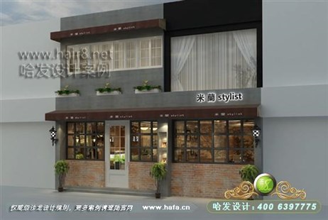 安徽省南陵市结合低调混搭复古美发店装修案例发廊设计案例