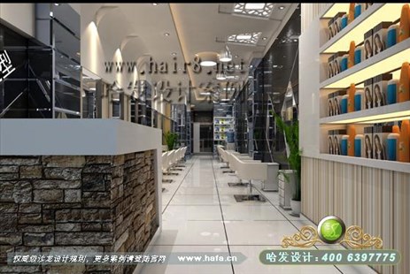江苏省徐州市诠释黑白经典美发店装修设计案例