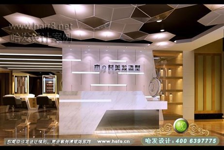 广东省佛山市个性几何立体感超强美发店装修案例美发店装修设计案例
