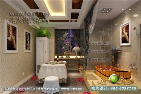 安徽省庐江市本案的设计风格为简约欧式，营造典雅、高贵的气质美容店装修案例