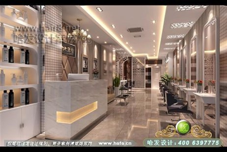 上海省上海市时尚清新、浪漫个性美发店装修案例美发店装修设计案例