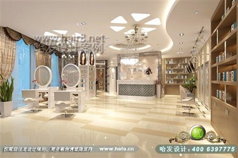 江苏省南京市本案大厅装修就是要舒适，给顾客一个无压力的空间。美容院装潢案例