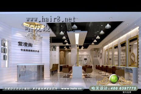 上海市黑白经典时尚美发店设计案例
