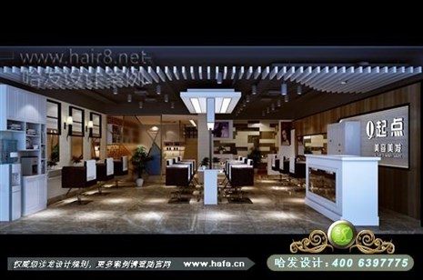 江苏省苏州市本案延续现代风格，采用多种元素的结合，最终凸显个性的特色理发店装修案例