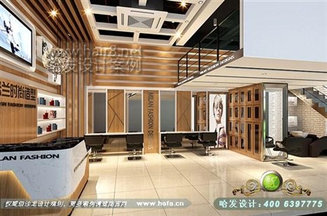 江苏省镇江市本案大厅将有限的空间设计中，减少复杂的设计，让空间的层次更强！美发店装修设计案例