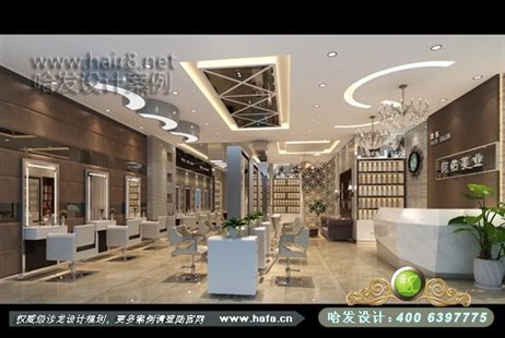 陕西省定边市本案为现代风格，体现个性时尚、高端大气发廊设计案例