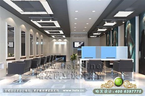 江苏省苏州市影视工棚风格美发店装修设计案例