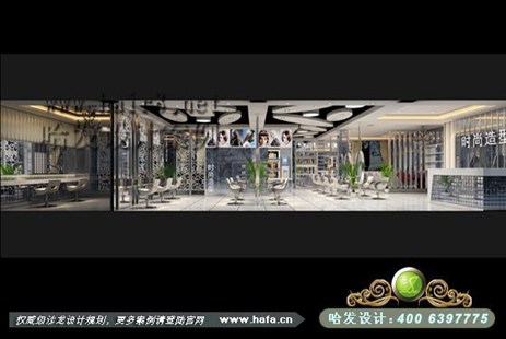 湖南省长沙市时尚灰镜、通透大气美发店装修案例