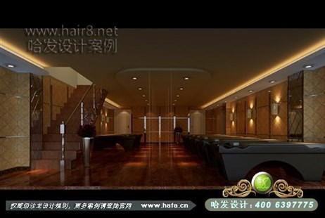 广东省广州市稳重大方 现代个性理发店装修案例发廊设计案例