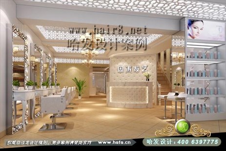 辽宁省大连市雕花主题、时尚浪漫美发店装修设计案例