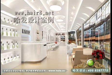 江苏省昆山市未来时尚白色风发廊设计案例