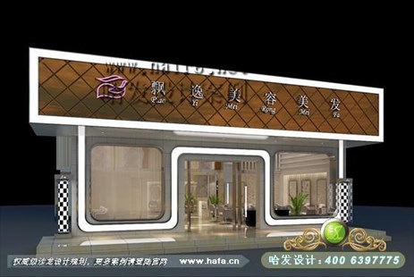 安徽省阜阳市线条明朗、时尚大方美发店装修设计案例