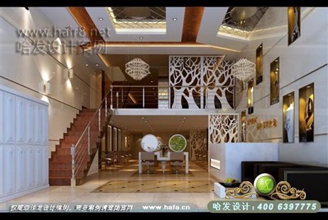 广东省广州市稳重大方 现代个性理发店装修案例发廊设计案例