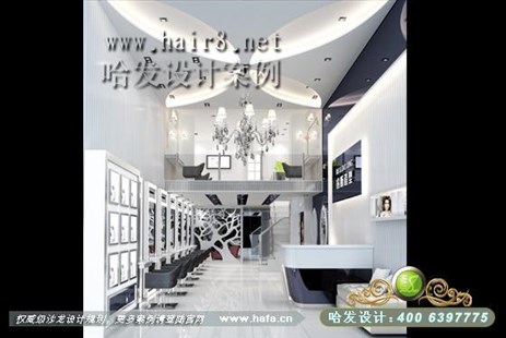 江苏省扬州市现代黑白灰时尚经典美发店设计案例