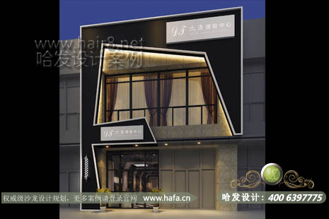 黑龙江省哈尔滨市哈尔滨大唐理容中心大胆的色彩搭配扩大空间视觉感的同时增加了视觉感。美发店装修设计案例美容院装修案例
