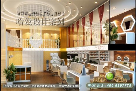 广东省江门市异形时尚镜台发廊设计案例