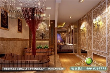 江苏省金坛市本案的设计风格以欧式为主，营造典雅、体现奢华的气质美容院设计案例