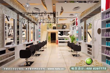 黑龙江省双鸭山市透明个性雅致美发店装修案例