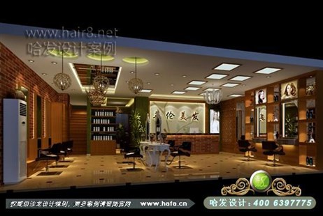 江苏省淮安市本案延续现代与复古的结合，打造时尚空间美发店装修案例