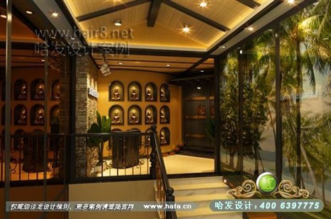 广东省深圳市本案以东南亚风格为主，粗矿的木线条充分体现了热带风情的内涵美容店装修案例