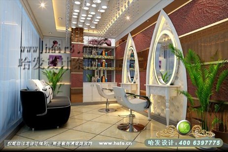 广东省东莞市黑白现代、时尚混搭发廊设计案例